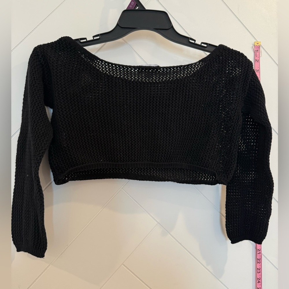 Pristine Abby Superdown Black Cropped Open Knit C… - image 4